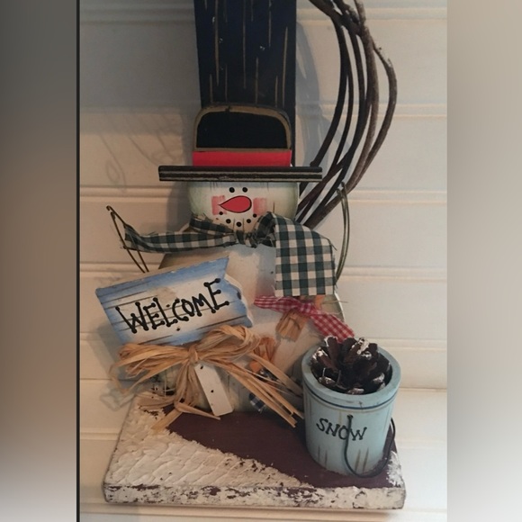 handmade Other - Holiday Snowman Wood Display